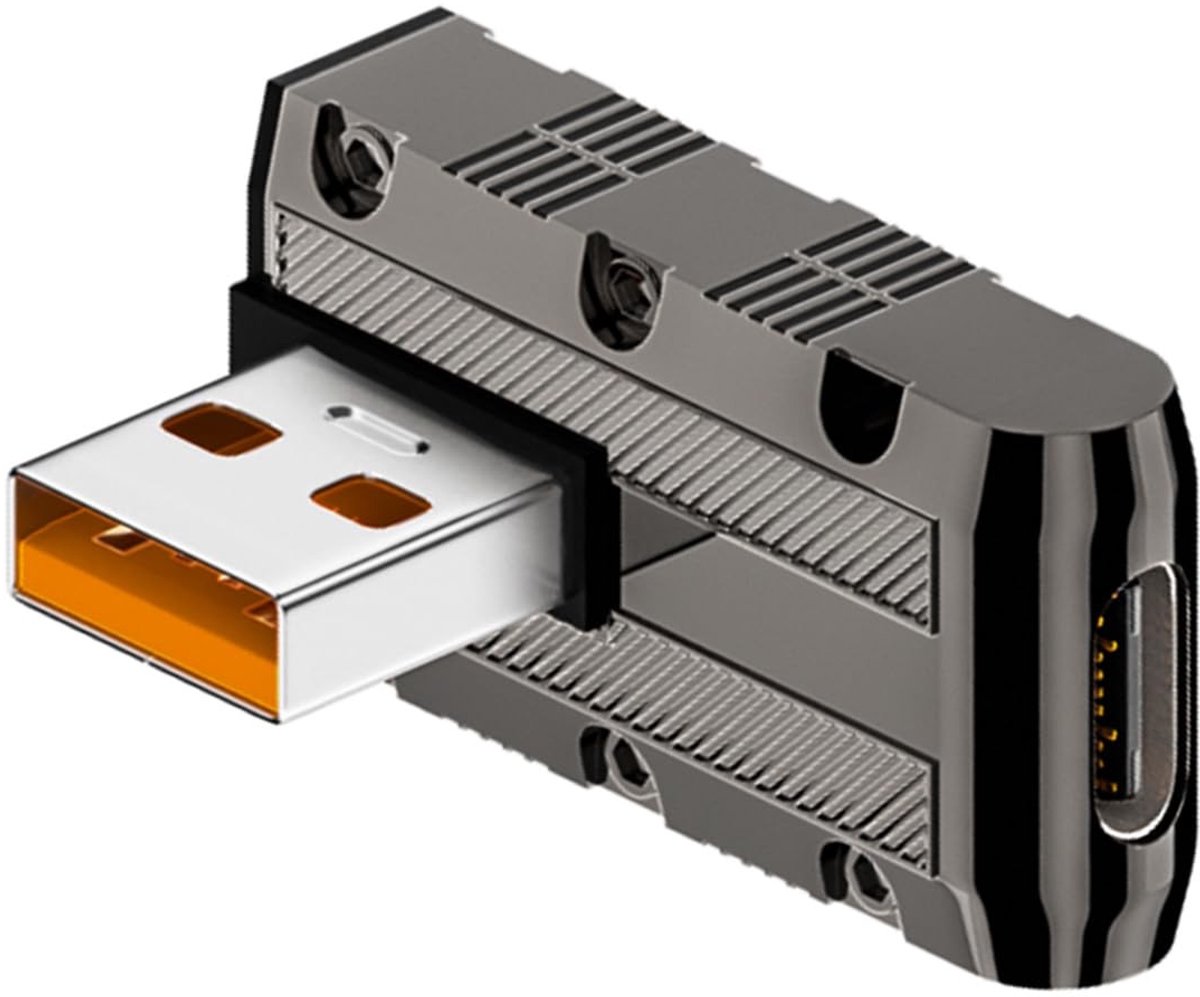 Cosensi - USB 3.1 naar USB C 90° Hoek Adapter met LED-verlichting