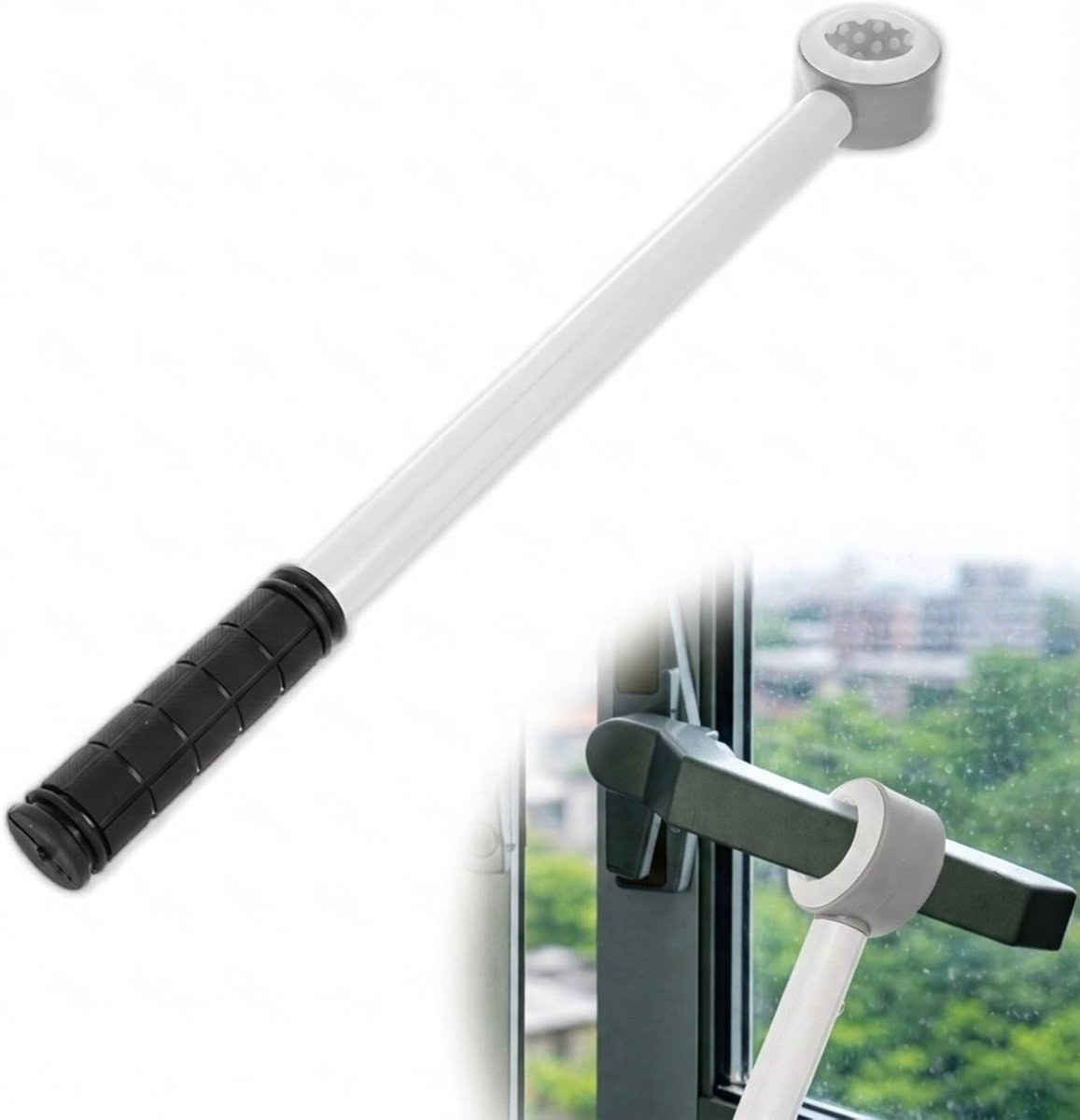 Telescopische Raamopener met Verlenging - Stevige Ramenopener voor Gordijnen en Dakramen, Zilverkleurig