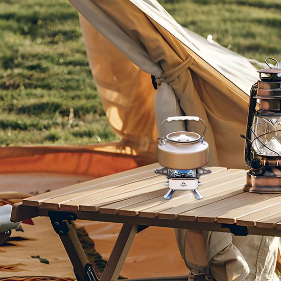 Campingkooktoestel - Opvouwbaar gasfornuis - Buiten koken - Winddicht ontwerp - 3500 Watt - Zwart — afbeelding 4
