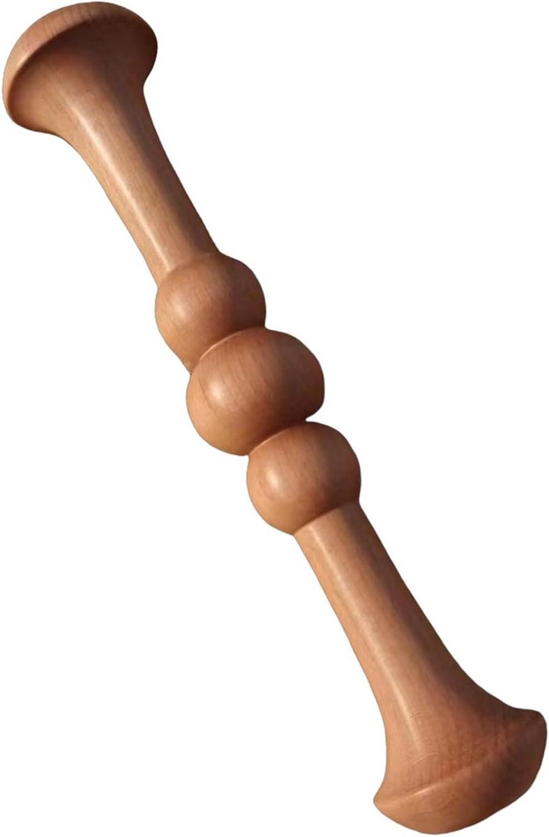 Tai Chi Houten Liniaal - Krachtstok Pols - Grip Kracht Training - Ergonomisch Non-slip - 30 cm - Natuurlijk Hout