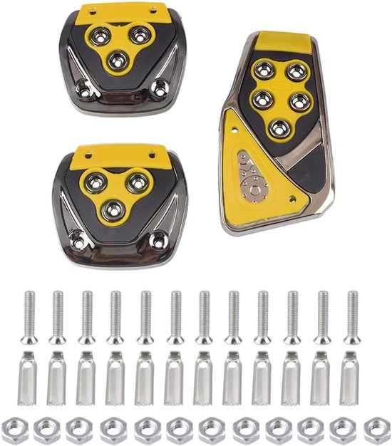 Pedaalhoezen Auto - Remkoppelingspedaal - Verbeterde Grip - Aluminiumlegering - 3 Stuks - Azure — afbeelding 3