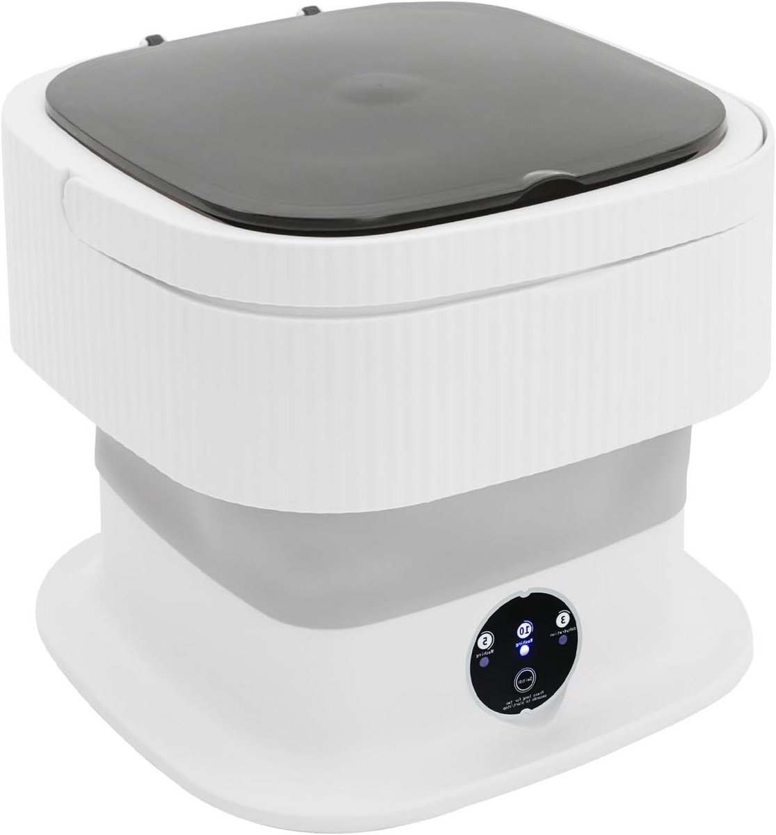 Mini Wasmachine Opvouwbaar Apparaat Kleine Wasjes Draaien Ruimtebesparend Ontwerp 10 Liter Capaciteit Grijs