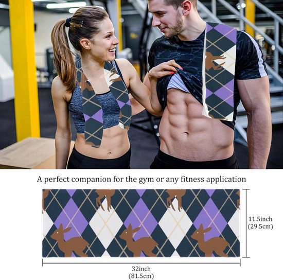 Microvezel Handdoeken - Set van 2 - Sport en Reizen - Sneldrogend en Absorberend - 29.5 x 81.5 cm - Veelkleurig — afbeelding 4