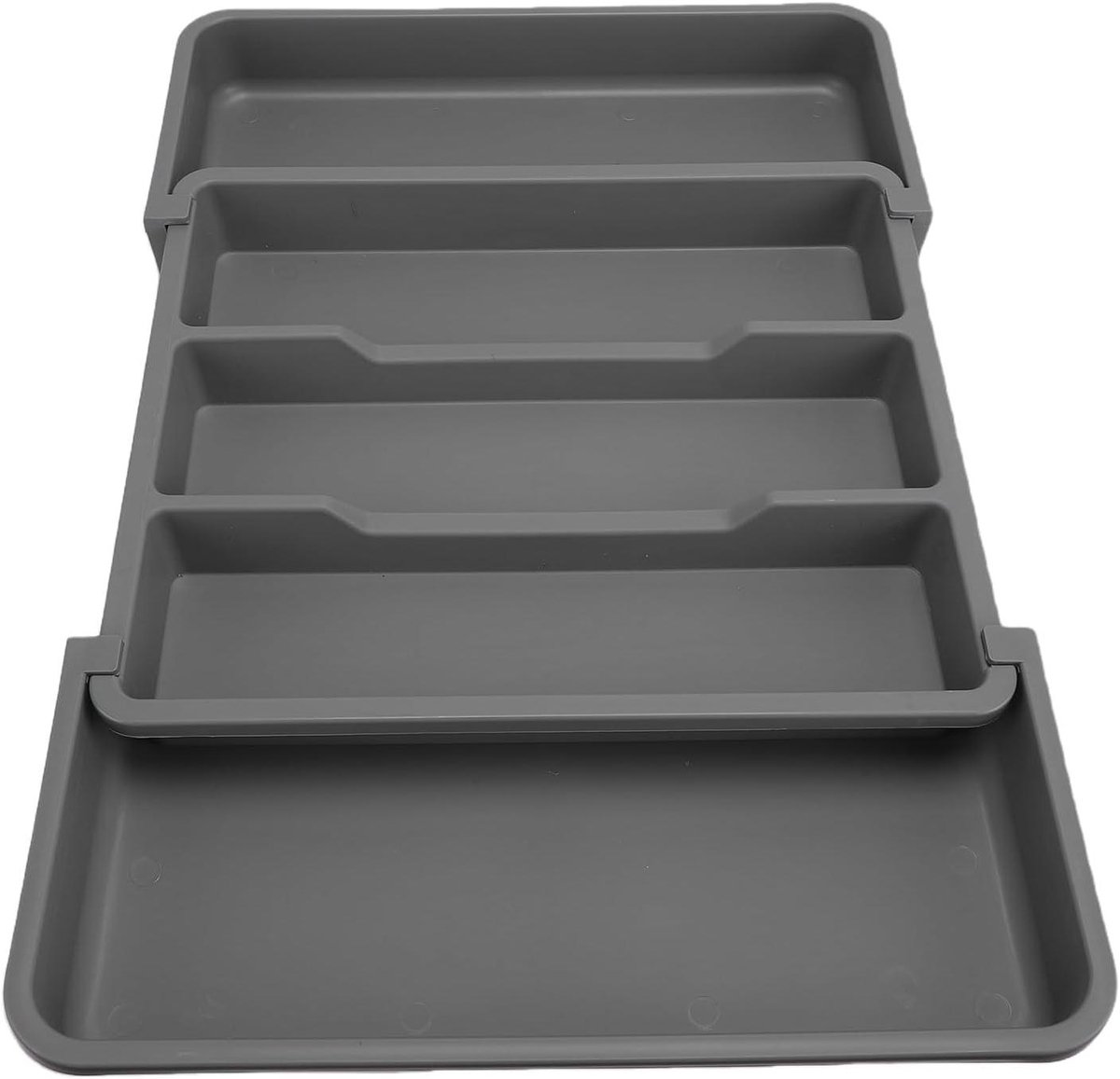 Bestekbak Uitschuifbaar - Lade Organizer - Keuken Lades - Antislip Basis - 6-8 Vakken - Grijs