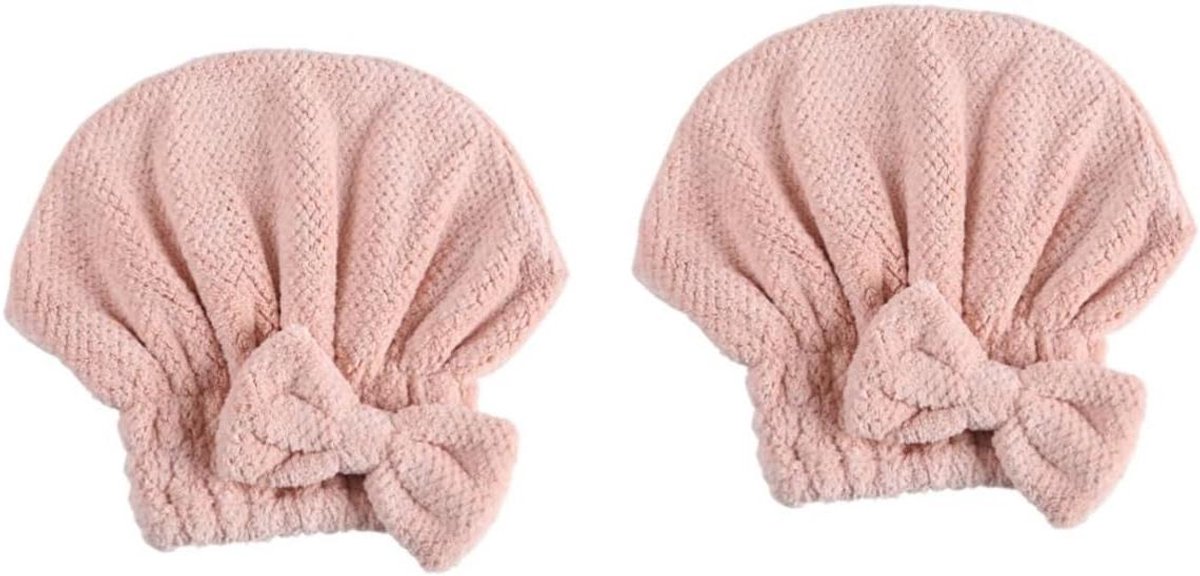 FRCOLOR 2 Stuks Coral Fleece Haardroogkap Wateropname Haarkap Haar Muts Schattig