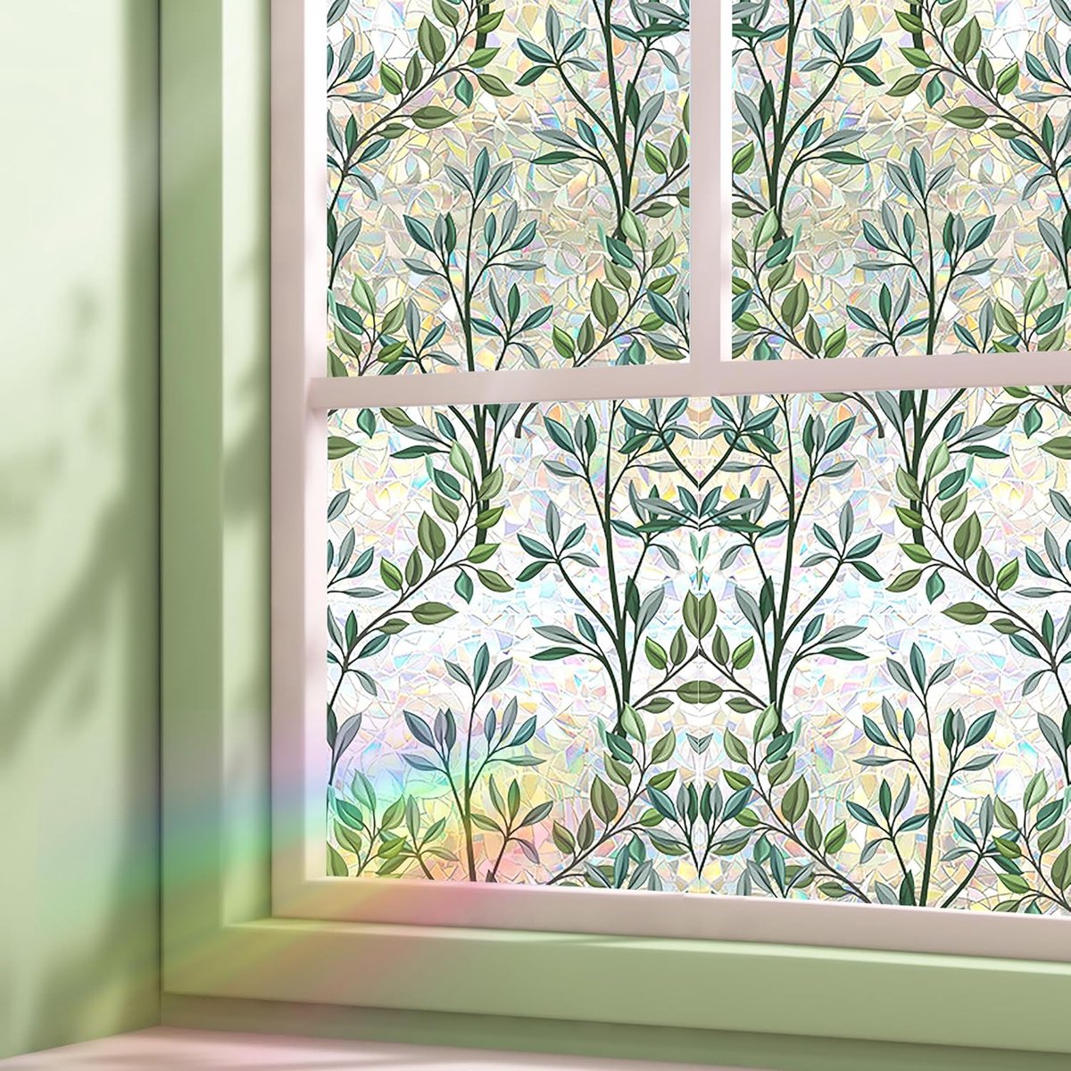 CLVP® Raamfolie Glas in Lood - Antieke Look - Lood Regenboog