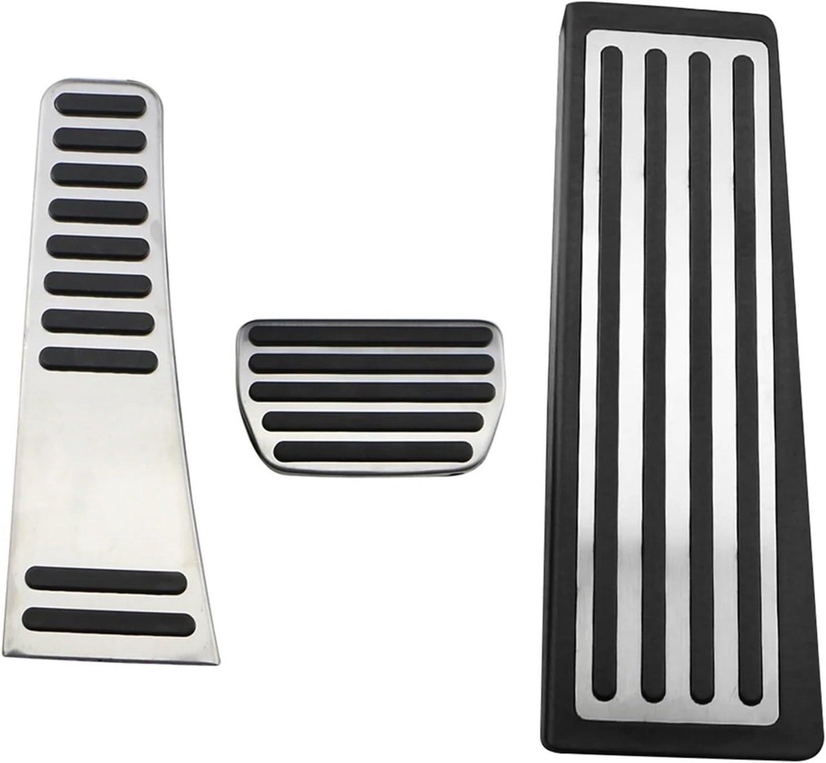Pedaalbekleding Auto - Rem Gas - Interieur Opfrissen - Antislip Ontwerp - 3 Stuks - Zilver