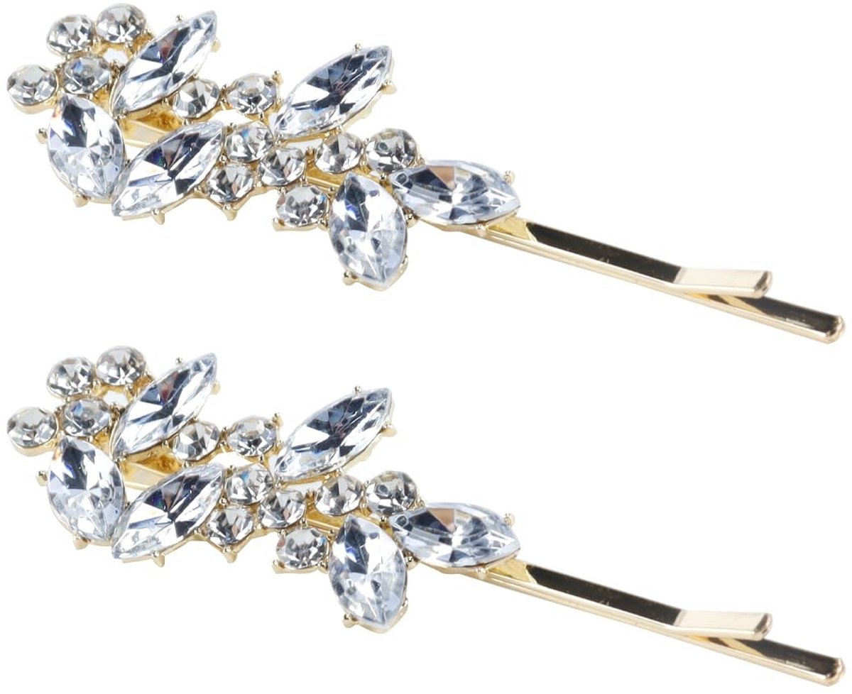 Dailygoods - 2 Stuks Elegante Kristal Haarspeldjes voor Vrouwen