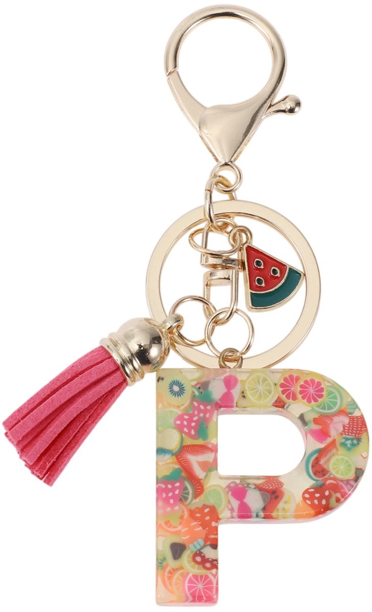 Dailygoods - Meisjes Sleutelhanger met Initiaalletter P