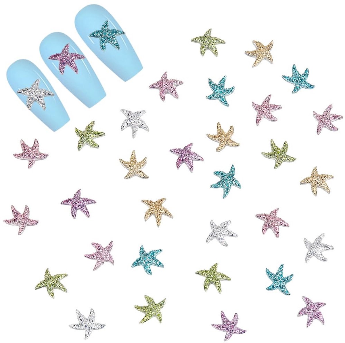Dailygoods - 100 Stuks Kunsthars Zeester Nail Art Hangers voor DIY Manicure