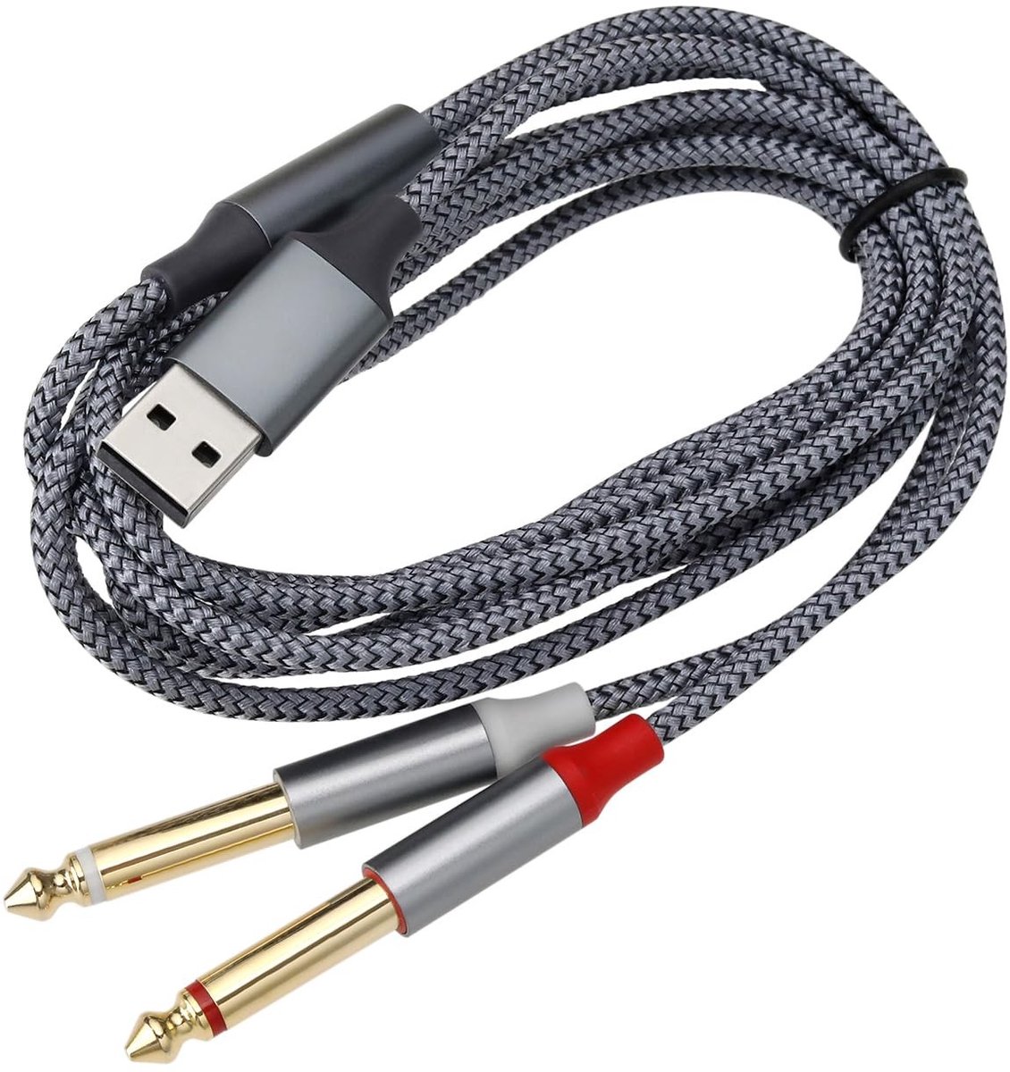 Dailygoods - USB A naar Dual 6.35mm Audio Kabel Y Splitter