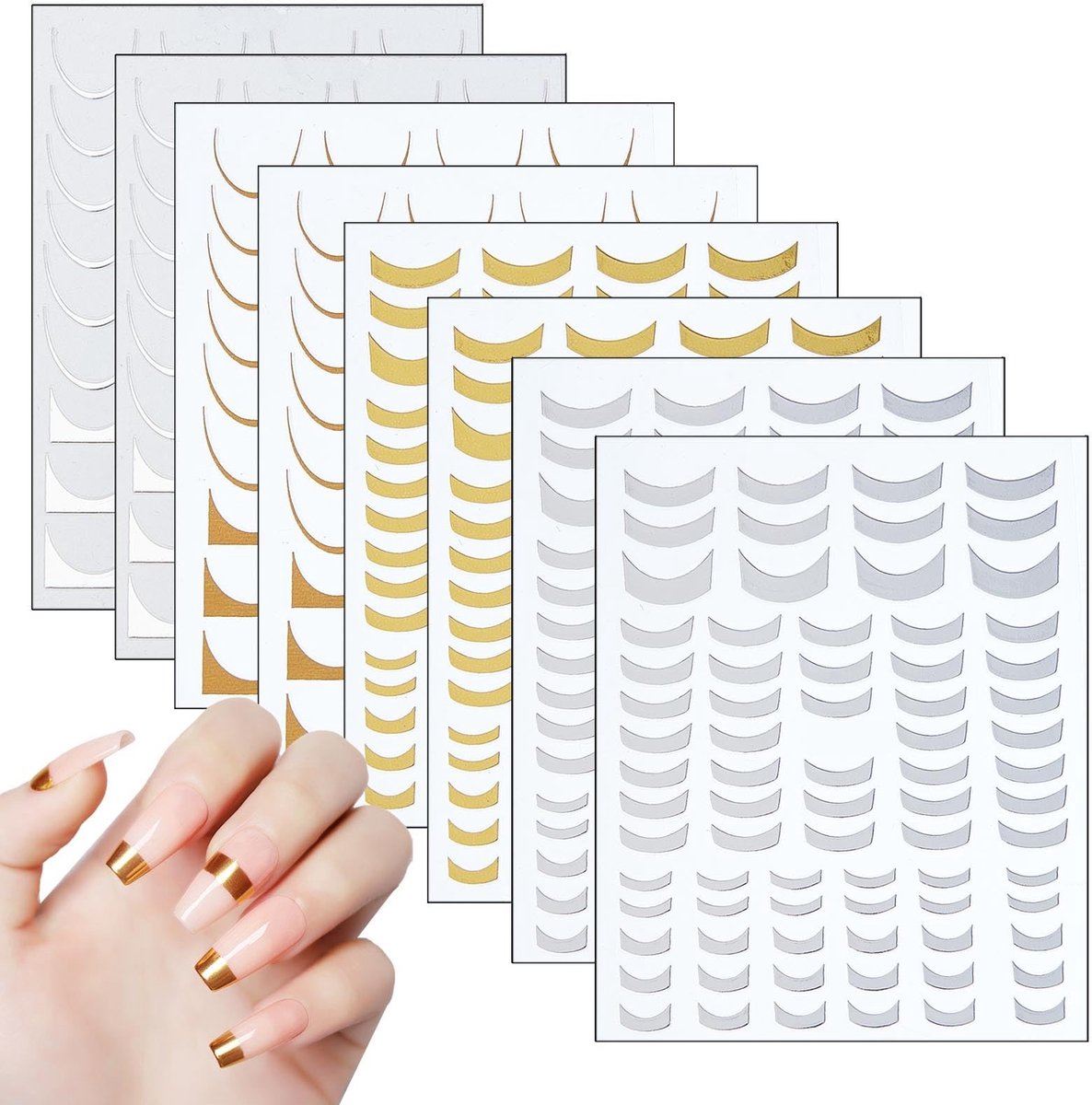 Dailygoods - 8 Vellen Geometrische Nagelstickers voor DIY Manicure