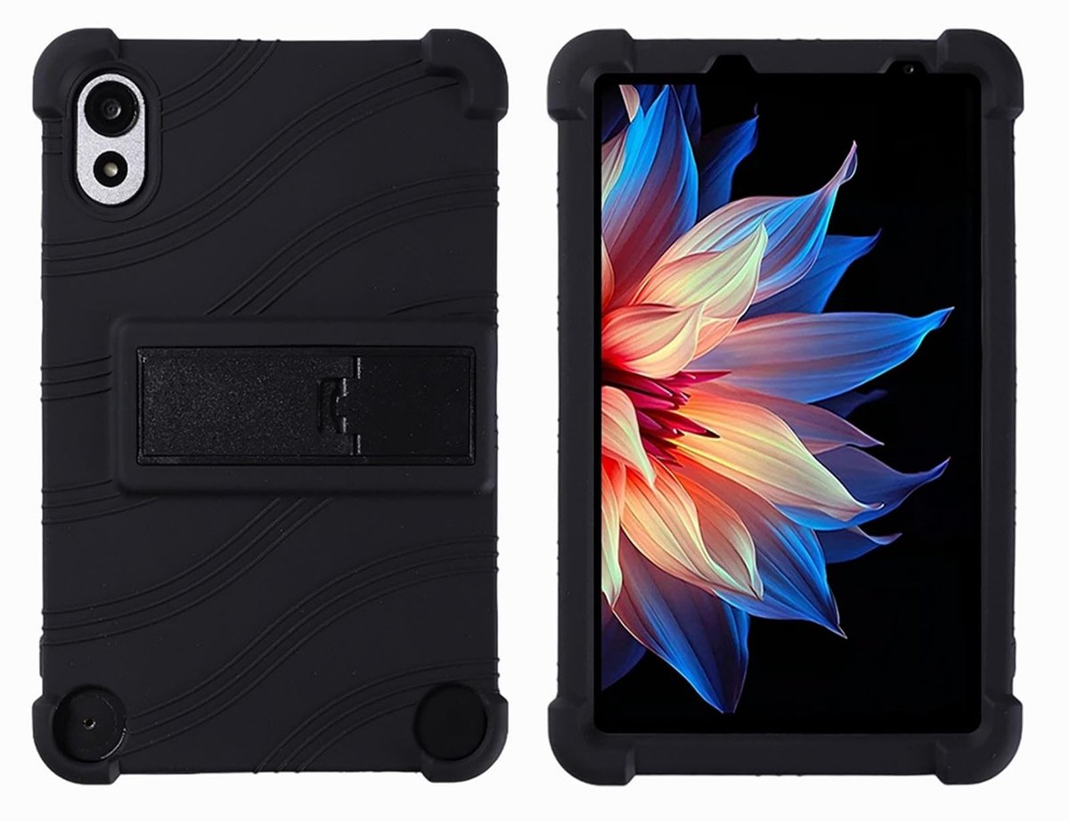 Dailygoods - Zachte TPU Hoes voor Tablet met Standaard - Zwart
