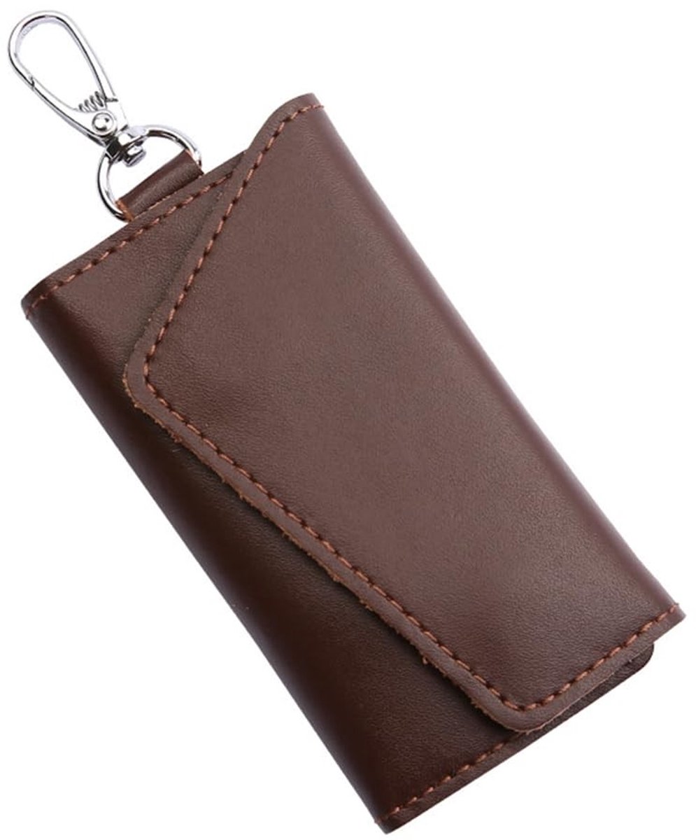 Dailygoods - Dailygoody - Sleutelmap - Sleutelorganizer - Multifunctioneel ontwerp - Koffie - Echt leer - Compact formaat - Ideaal voor auto-sleutels - JNNJ-Shell