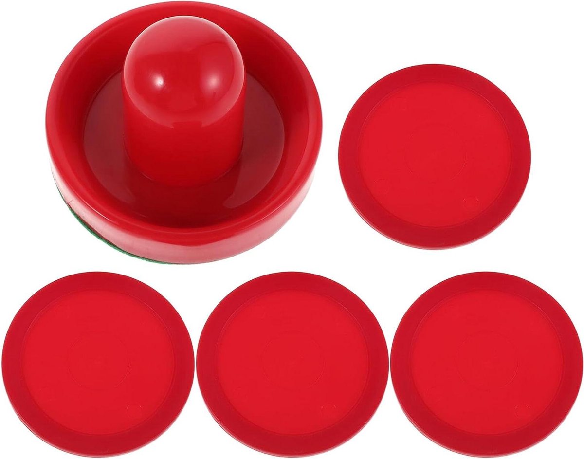 Airhockey Pucks - Tafelhockey Accessoires - Spel Verbeteren - Soepele Glijding - 4 Pushers 4 Pucks - Multi