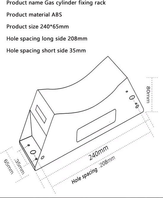 Fleshouder Wandmontage - Cilinder Bevestiging - Flessen Veilig Houden - Gebogen Groef Ontwerp - 8-40 Liter Flessen - Zwart — afbeelding 3