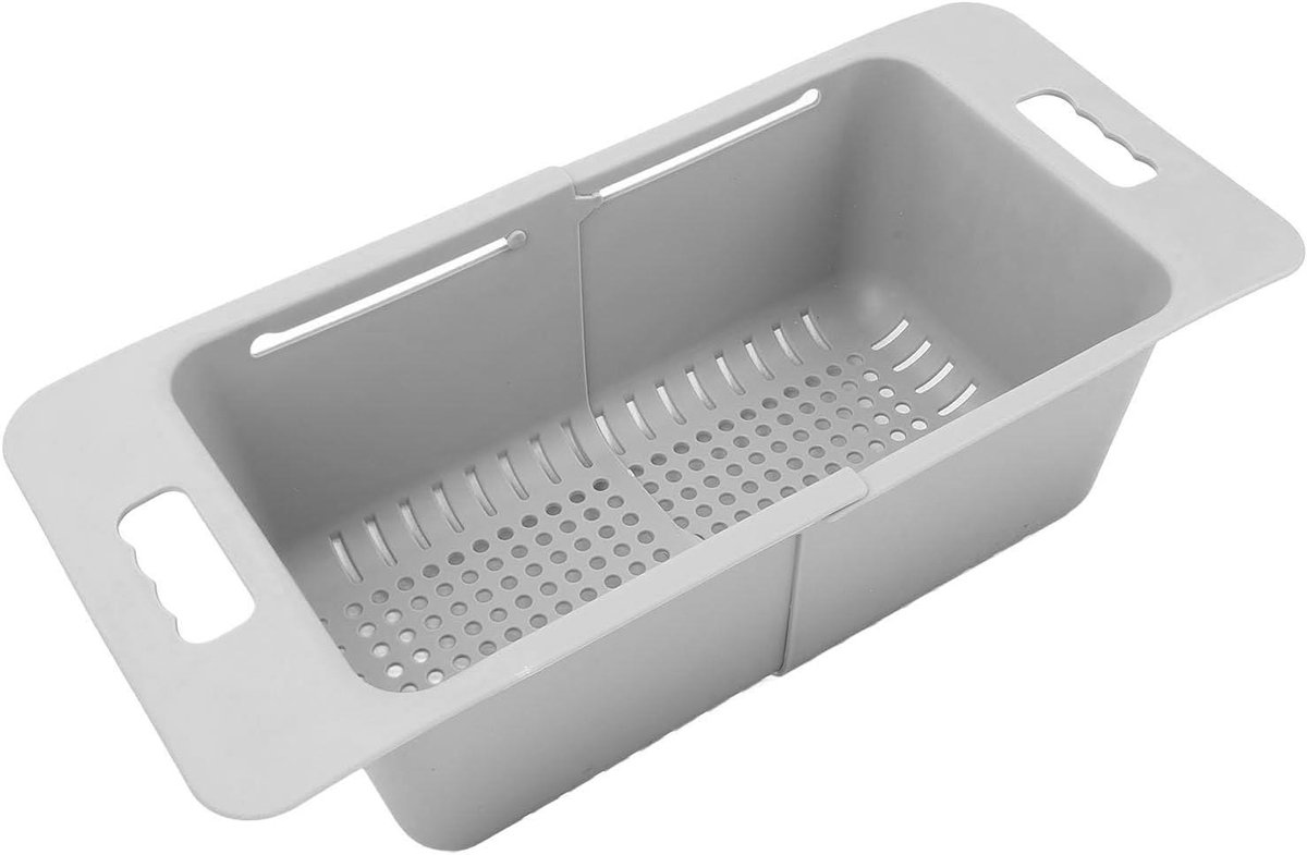 Vriezer Organizer - Vrieslade Mand - Voedsel Opslag - Flexibel Uitschuifbaar - 40-52 cm - Grijs