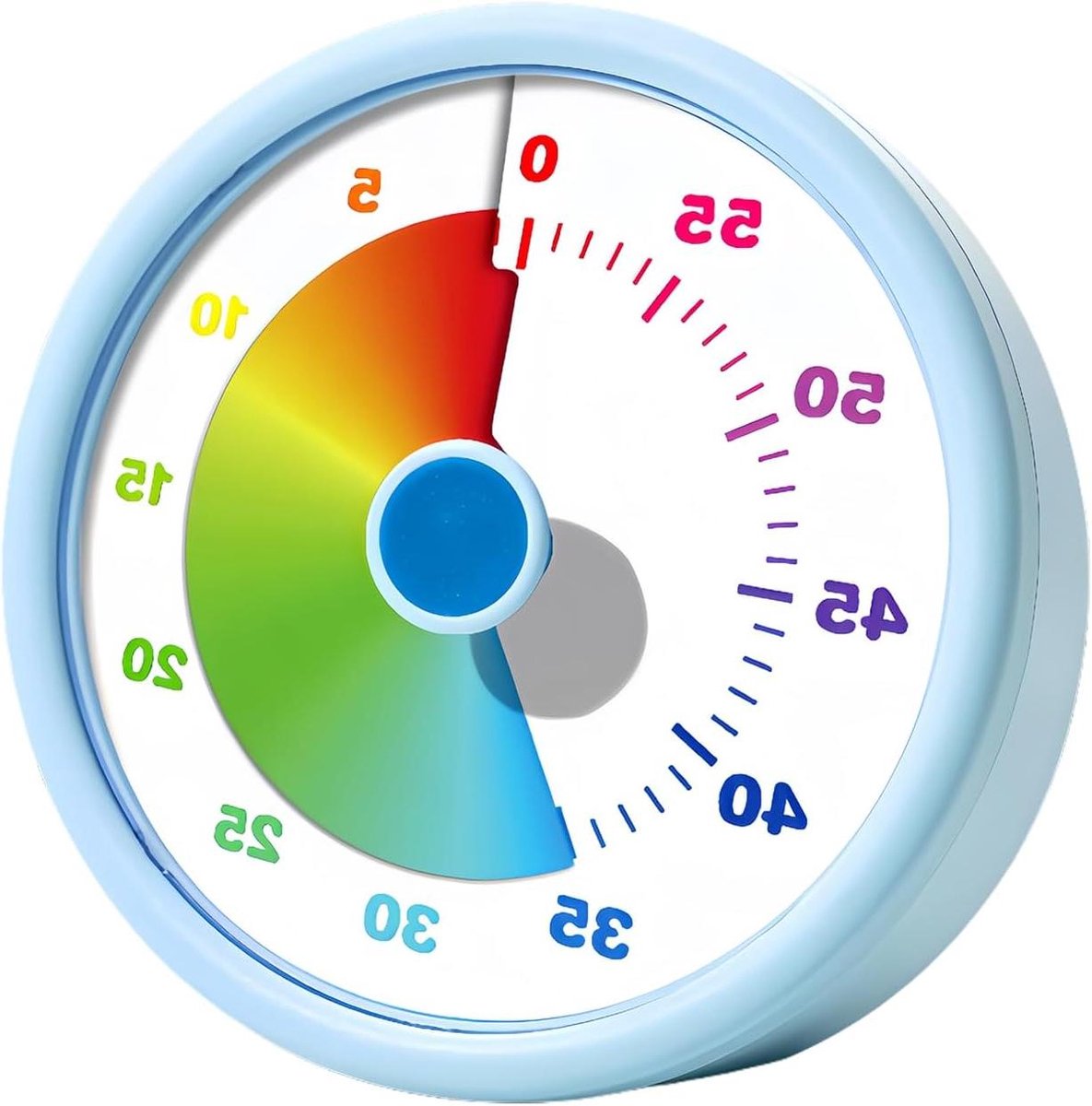 Visuele Timer - Kindertimer Tijdmanagement - Rustig Leren - Stille Cirkel - 11 cm Hoog - Blauw