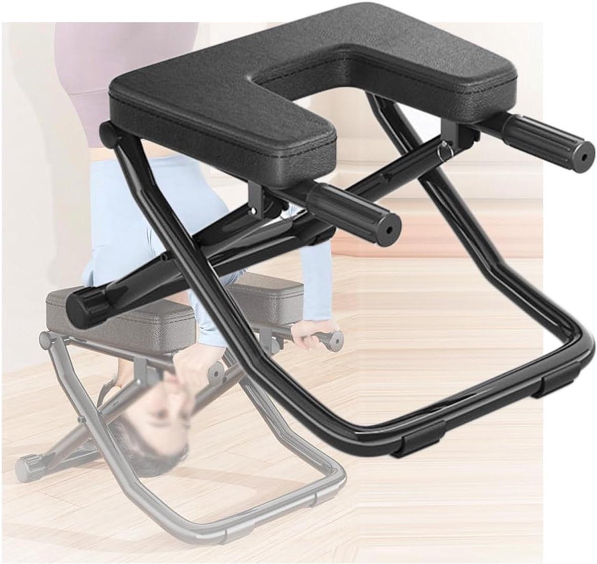 Yoga Inversiebank - Hoofdstand Stoel - Fitness Krachttraining - 150 Kg Draagvermogen - 55 Cm Dikke Spons - Rood