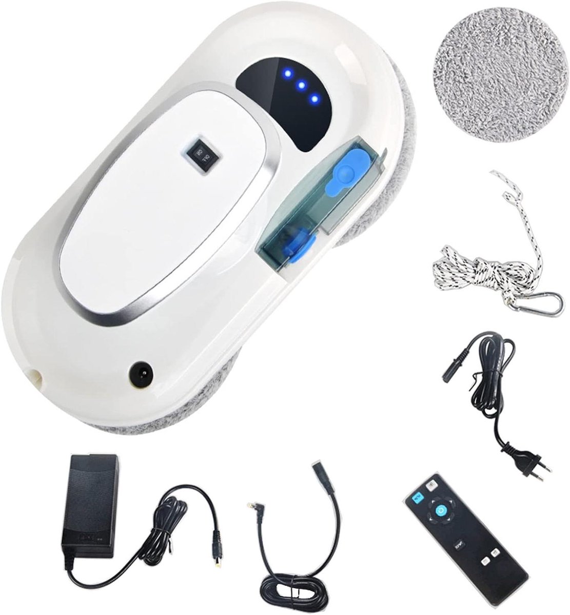 Robot Ruitenreiniger - Glasbewassing Robot - Automatisch Ramen Wassen - Met Watersproei Functie - 15 ml Watertank - Wit