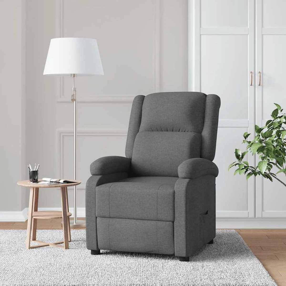 Relaxstoel - Comfortabele stoel - Ontspannen Zitten - Handmatige 3-positie verstelling - 70x93x98 cm - Donkergrijs