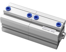 Dubbele Cilinder - Luchtcilinder Pneumatisch - Industriële Automatisering - Verstelbare Slaglengte - 80mm Boring - Metaal
