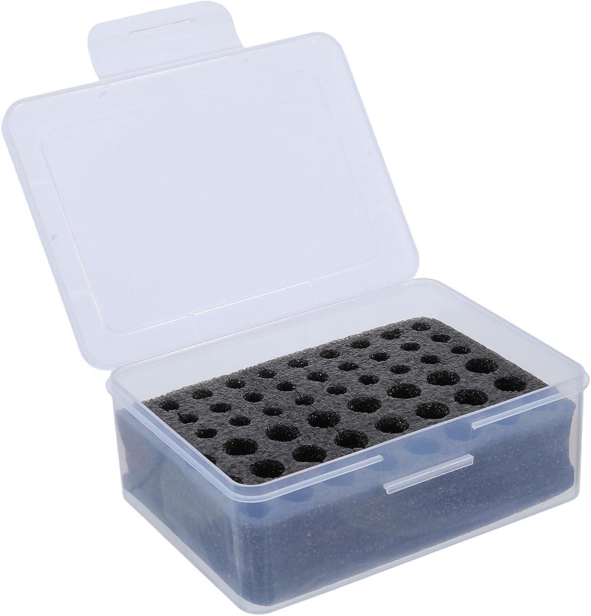 Batterij Opbergdoos - Batterijhouder Organizer - Huishoudelijke Opslag - Stofdichte Schuimvoering - 16.5 cm - Transparant