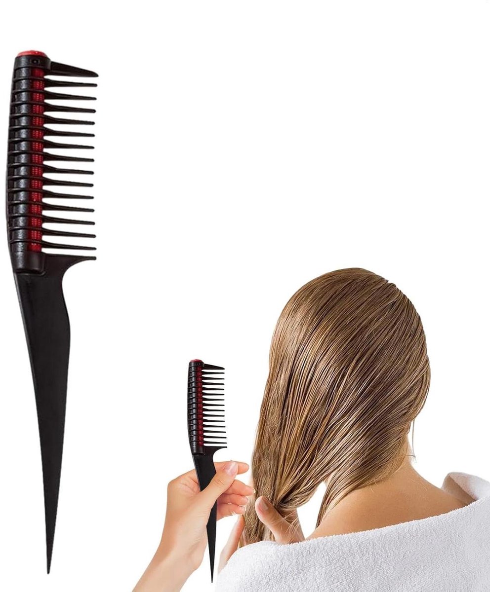 Rolkam - Haarkam - Haar Styling - Puntige staart - 28 cm - Roze