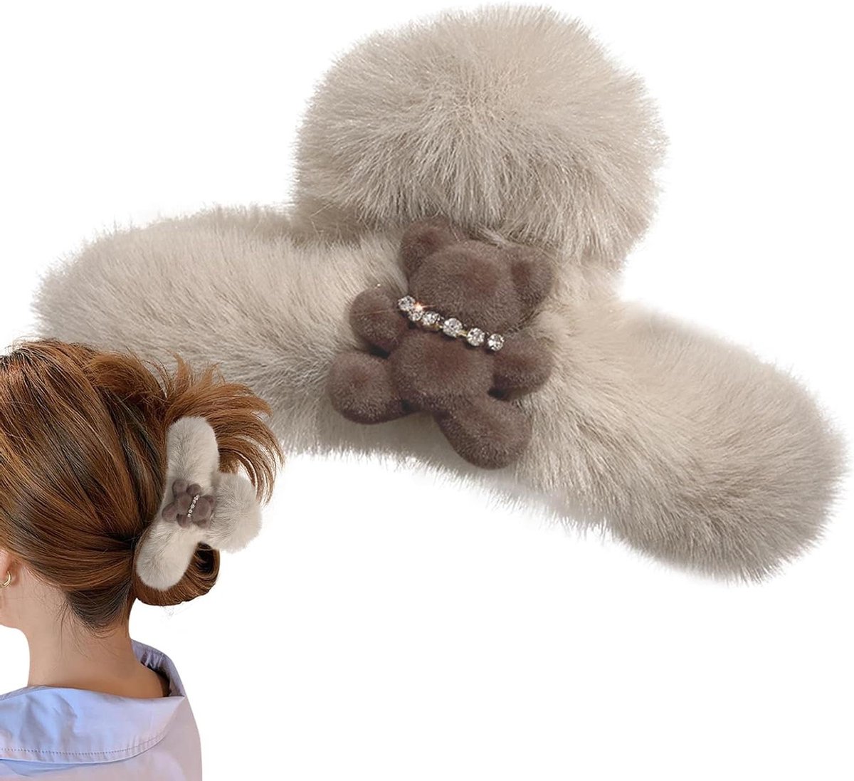 Haarklem - Haaraccessoire - Dagelijkse Stijl - Dieren Vorm - 13 cm - Beige