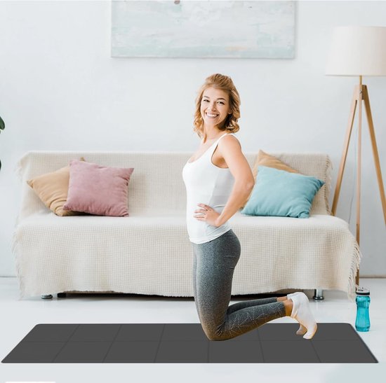 Opvouwbare Yogamat - Draagbare Trainingsmat - Thuis en Onderweg - Antislip Dubbelzijdig - 183 x 61 cm - Zwart — afbeelding 5