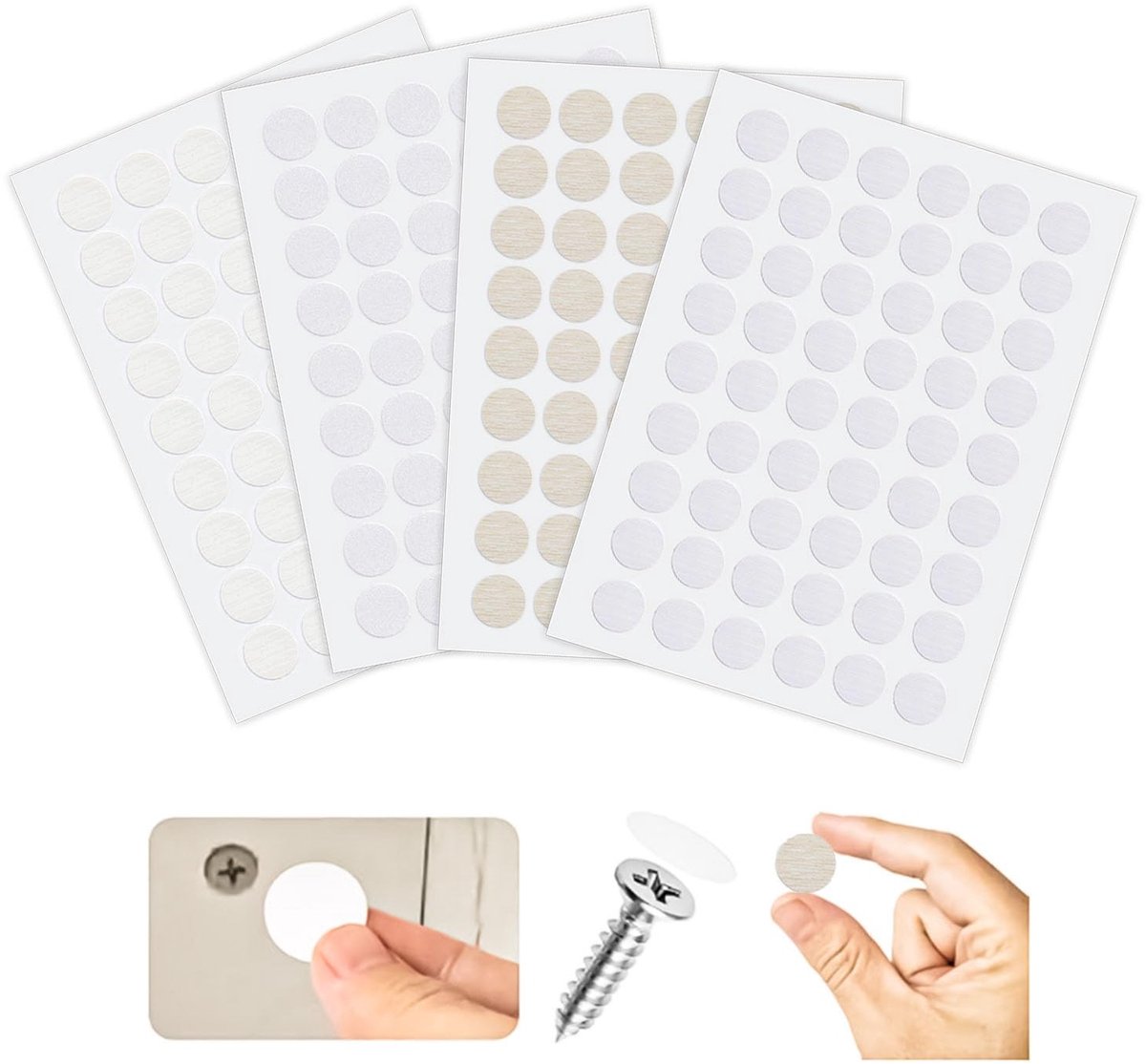 Dailygoods - Dailygoody - Schroefafdekking - Zelfklevende Afdekkappen - Waterdicht en Duurzaam - 21,5 x 16 cm - Voor Bureaus en Meubels - 4 Stuks - Perfect voor Re