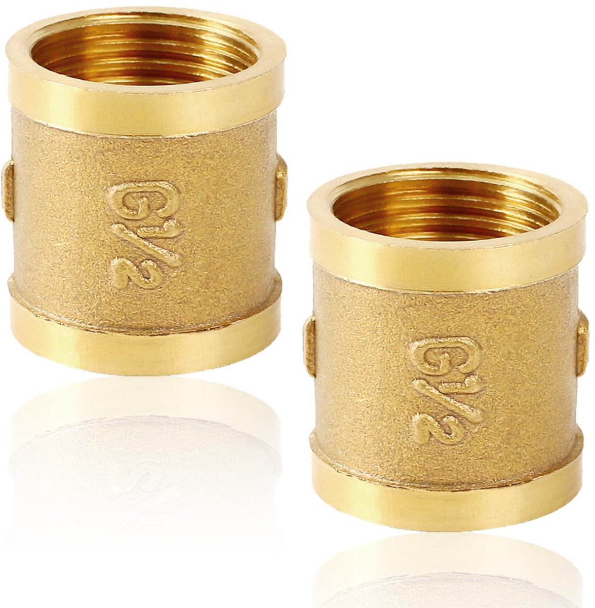Dailygoods - Messing Aansluitnippel 1/2 Inch voor Buisaansluiting (2 Stuks)