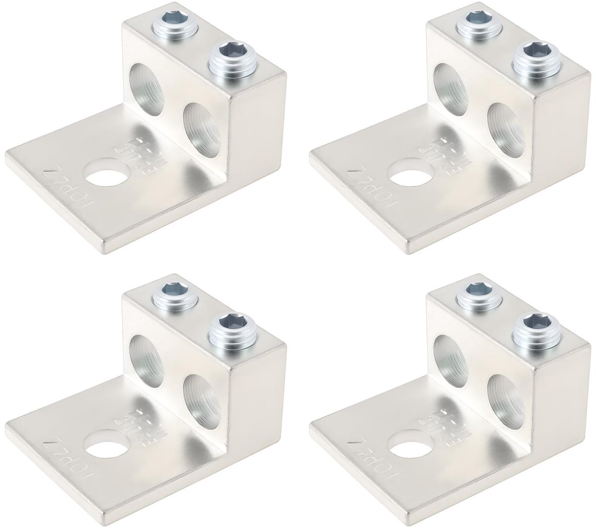 Dailygoods - Set van 4 Aluminium Montage Lugs voor Draadverbindingen