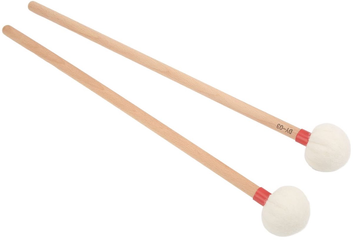 Dailygoods - Drum Mallets met Esdoorn Handvat en Vilten Kop, 2 Stuks