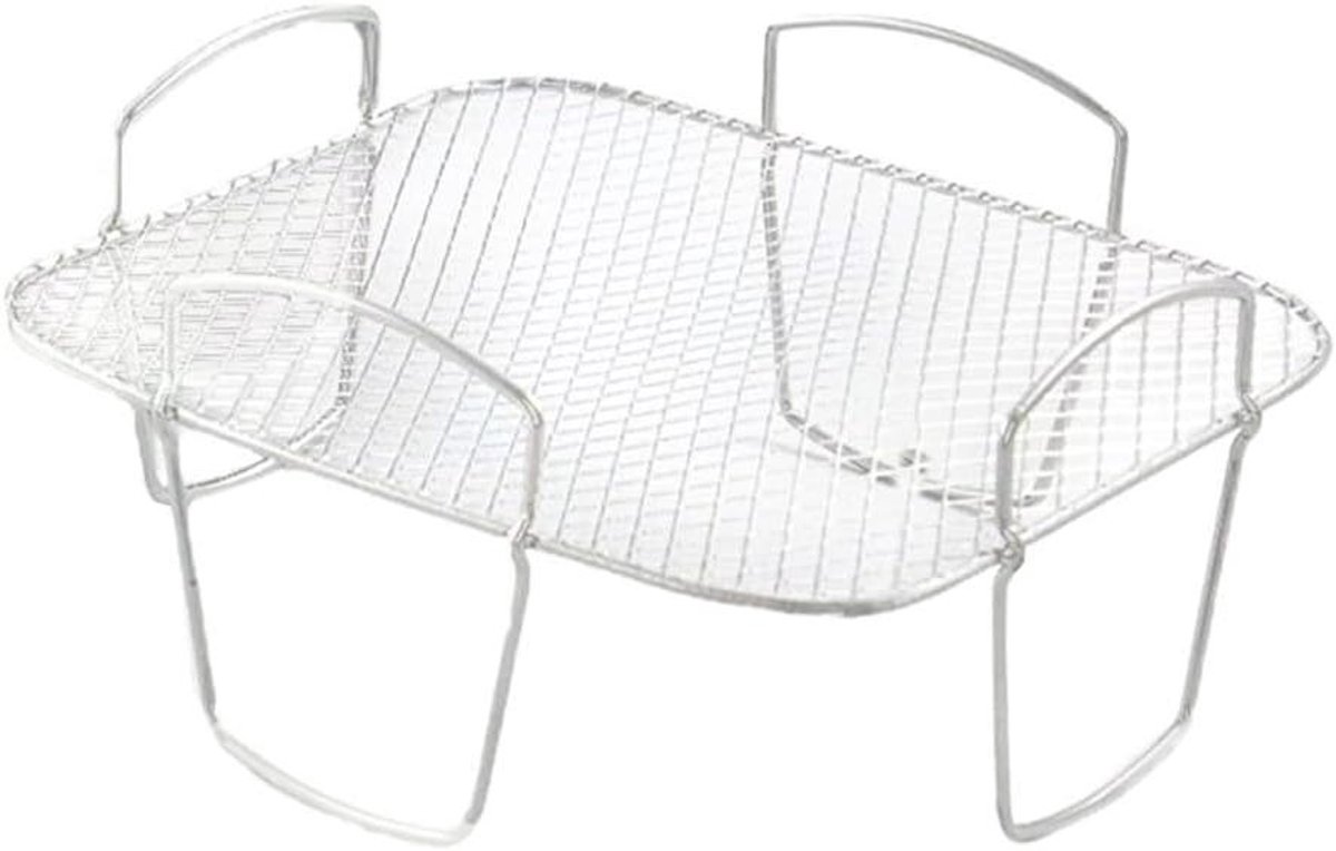 Airfryer Grillrek - Dehydrator Rek - Voedsel Drogen - Roestvrij Staal - 22 x 22 x 11 cm - Zilver