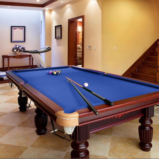 Biljartlaken Pooltafel - Tafel Vilt - Spel Verbeteren - Voorgesneden Stof - 8ft - Blauw — afbeelding 2