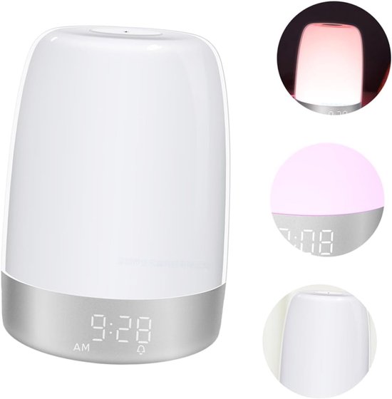 Nachtlamp met Alarm - Wekker Licht - Rustig Wakker Worden - Simuleert Zonsopgang - 15.1X10.6X10.6CM - Wit — afbeelding 5