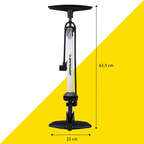 Dunlop Digitale Fietspomp met Drukmeter - Fiets Pomp Geschikt Voor Schrader Presta Dunlop Ventiel - Ballenpomp 120 PSI 8.3 BAR - Inclusief Ventieladapters en Naald van Dunlop — afbeelding 3