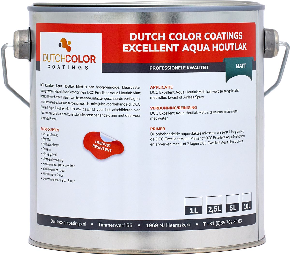 DCC Excellent Aqua Houtlak Matt - 1L - Wit