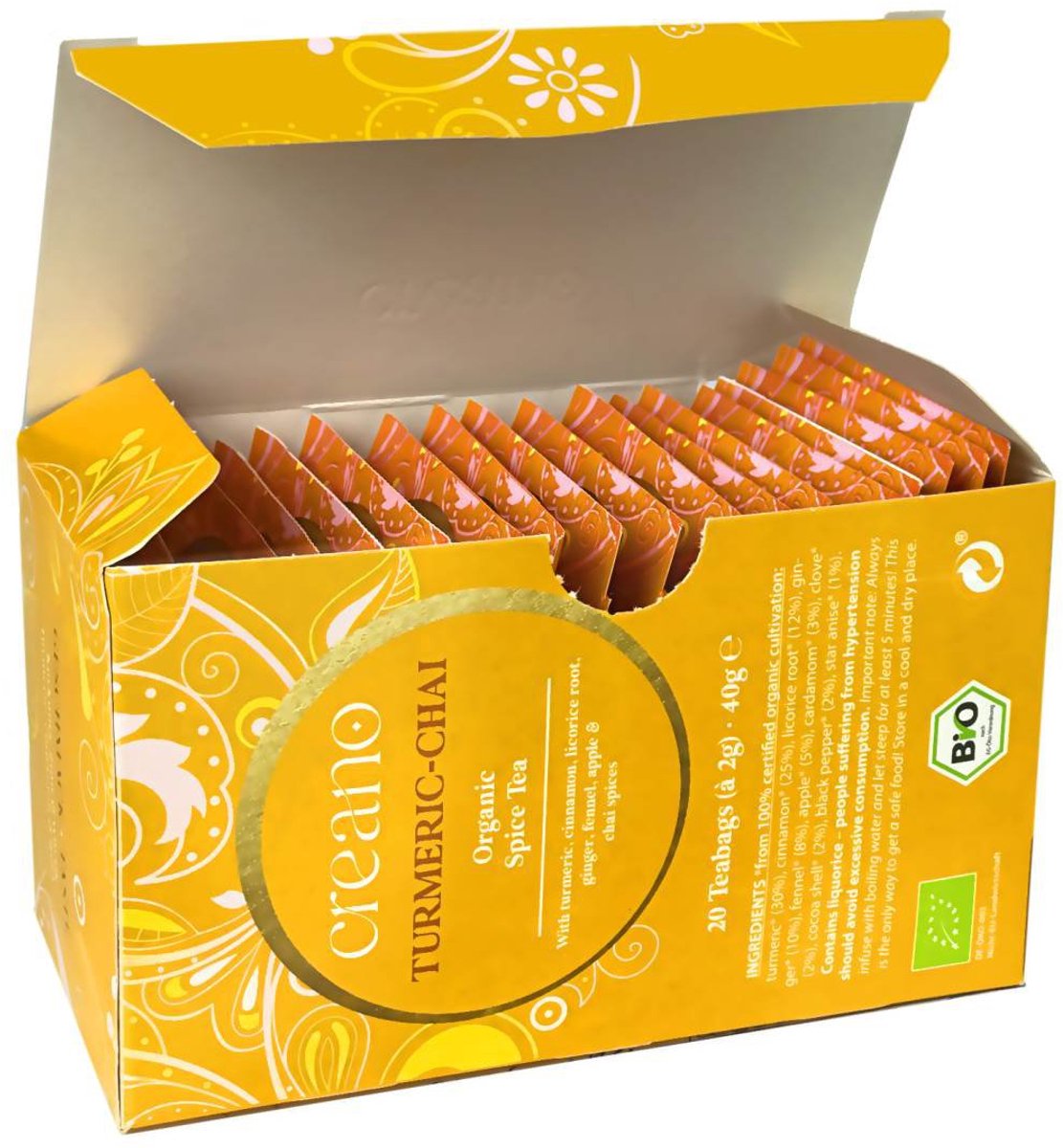 Tuana Kruiden - Kurkuma Chai Thee - Turmeric-chai Tea (biologisch) 20 Stuks -