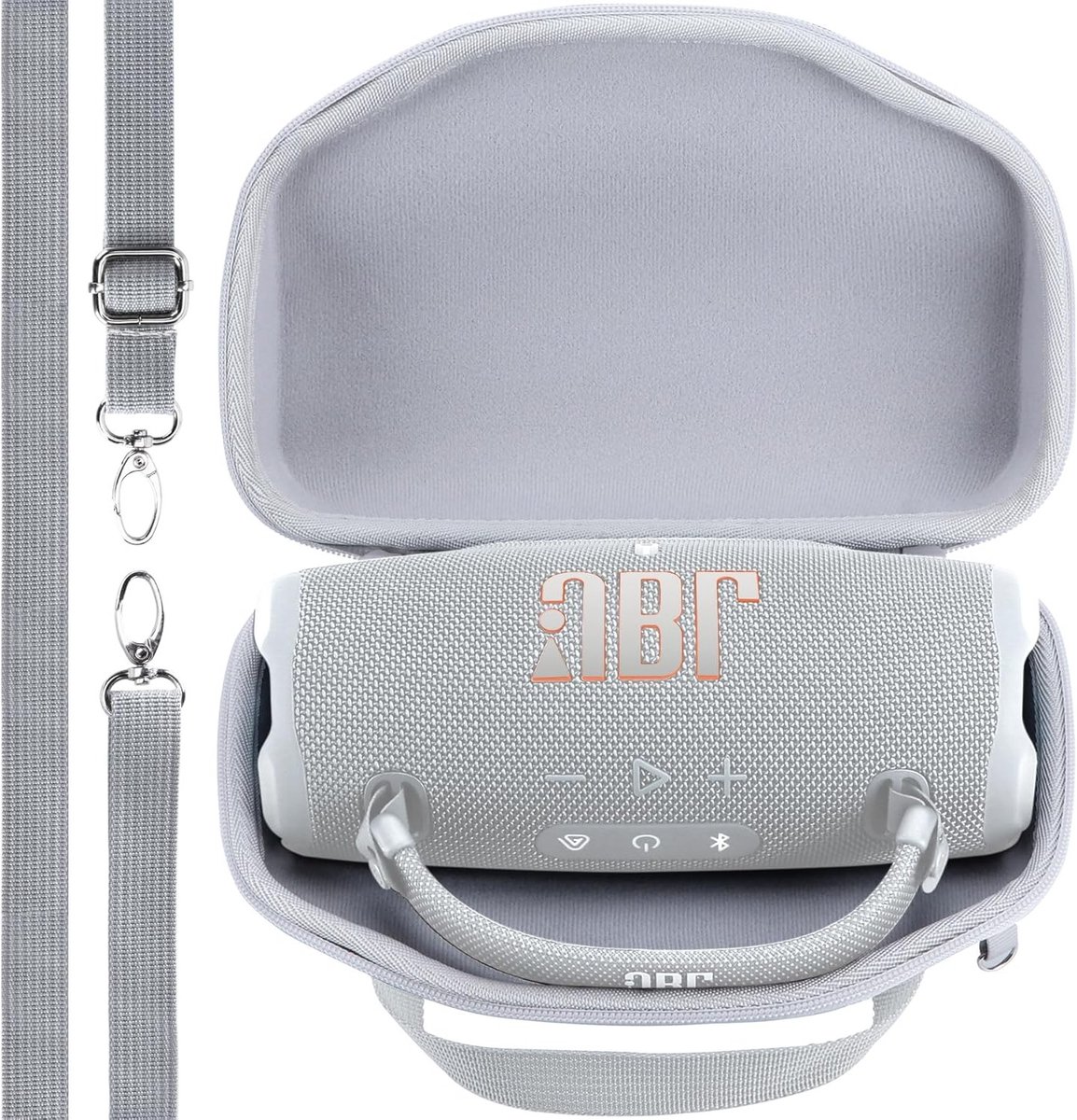 Duurzame Hard Case voor JBL Charge 6 Draagbare Speaker, Wit, Bescherming en Sportief Ontwerp