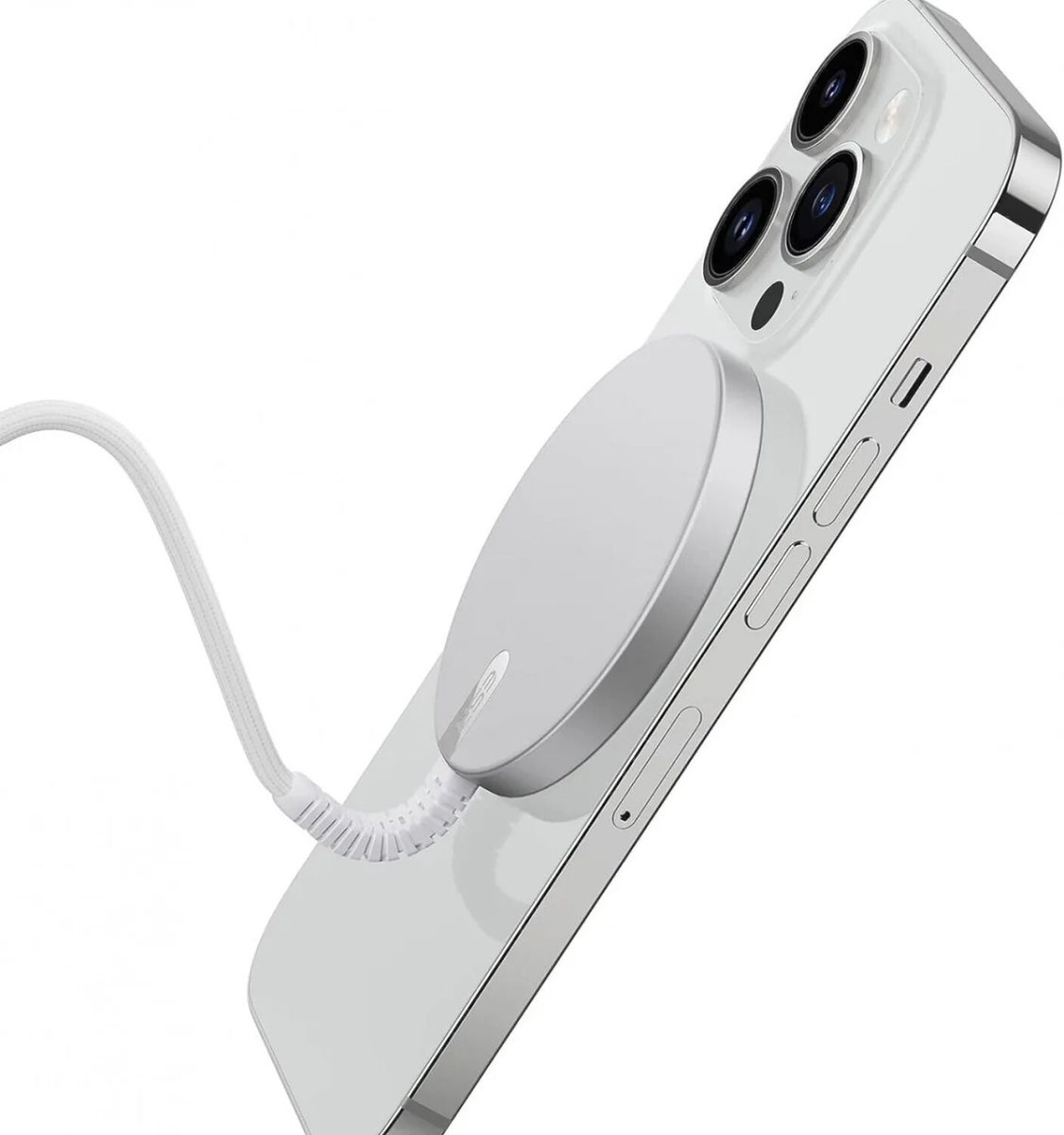 ESR HaloLock Mini Compatibel met MagSafe 15W Draadloze Oplader 1.5M Kabel Zilver