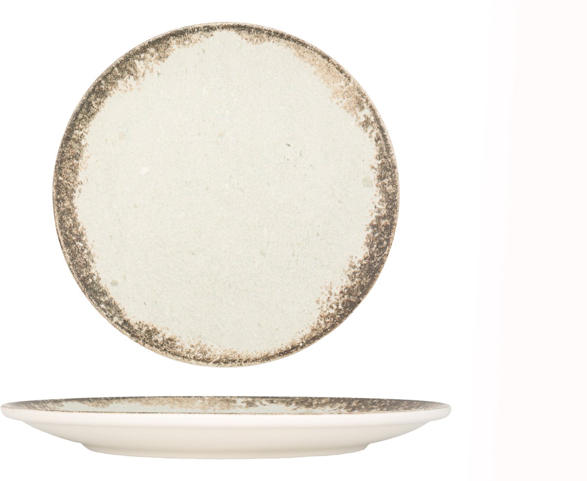 Kütahya Porselen Dinerbord - Rustiground - Porselein - 30 cm - set van 6