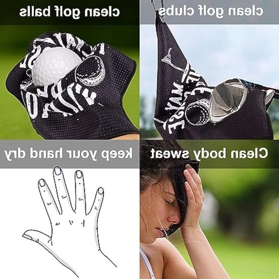 Grappige Golf Handdoek voor Mannen, Perfecte Golf Cadeaus voor Echtgenoot, Vriend en Vader, Golfaccessoires met Clip, Gepersonaliseerde Golfbal en Nieuwe Golf Handdoeken voor Golf Tassen van Merkloos — afbeelding 3