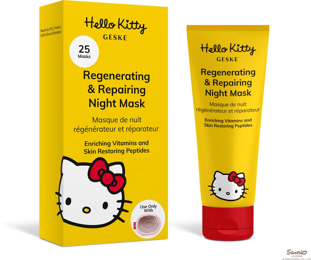 GESKE Detoxifying Day Mask | Gebruik met Hello Kitty Sonic Warm & Cool Mask | Gezichtsmasker met CBD, abrikozenpitolie en mangoboter | Beschermend | Normale tot gevoelige huid | Vegan en dierproefvrij