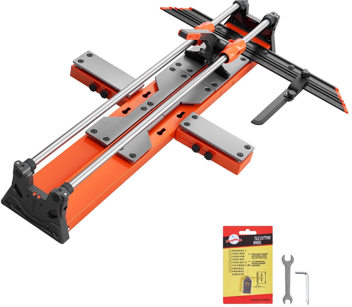 Tegelsnijder - Handmatige Tegelsnijmachine - Snijlengte 100 cm - Verschuifbare Snijkop - Hoekaanslag - Wolfraamcarbide Snijwiel - Uitlijnhulp - Voor Keramische Tegels