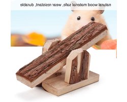 Natuurlijke Houten Kooi voor Kleine Dieren - Kauwspeelgoed voor Muis, Rat, Cavia, Hamster en Konijn