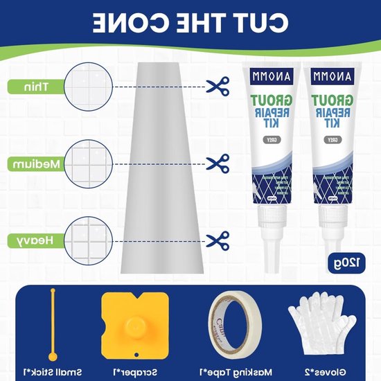 2 x 120 ml Voegenpen, Sneldrogende Reiniger en Sealant voor Keuken, Badkamer en Vloeren in Grijs van Merkloos	 — afbeelding 4