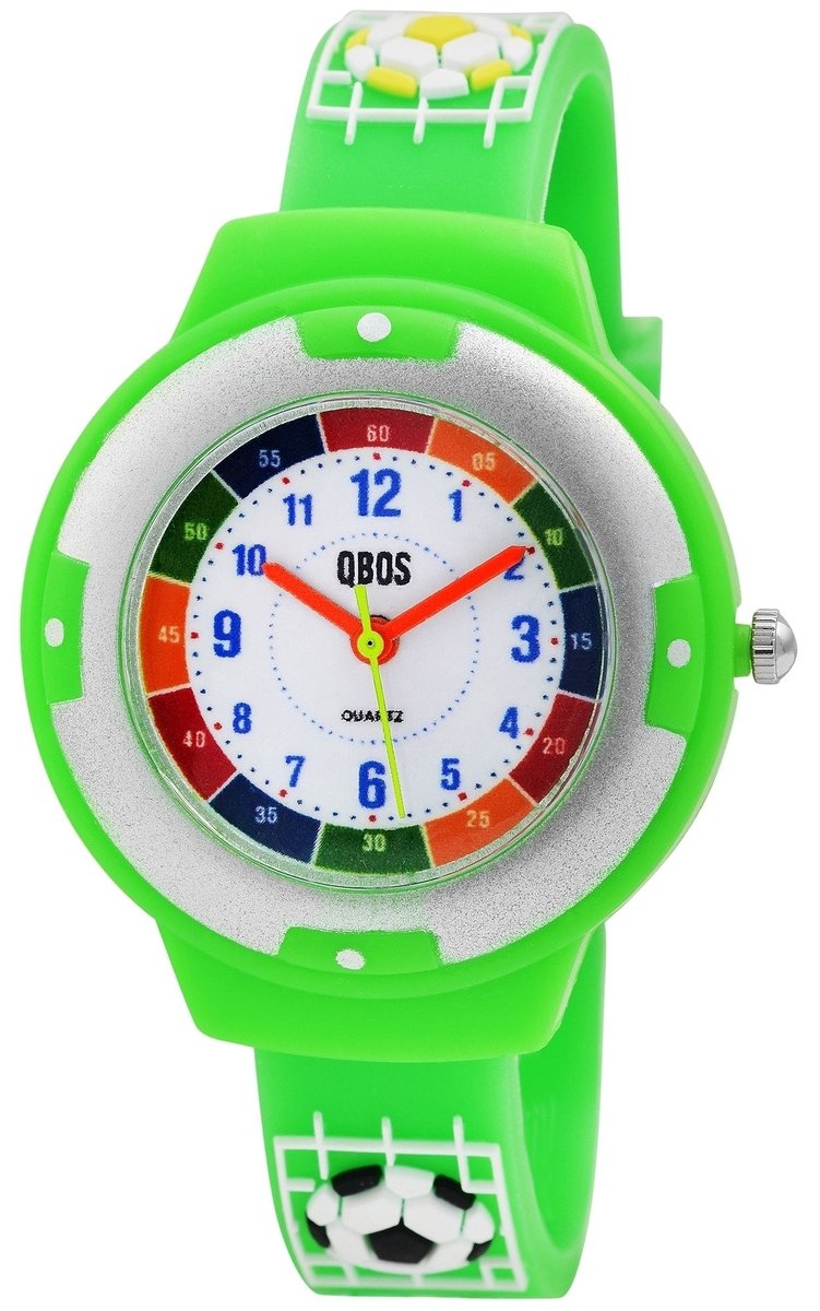 QBOS QBOS kinderhorloge Riley QBOS kinderhorloge met siliconen band, voetbal