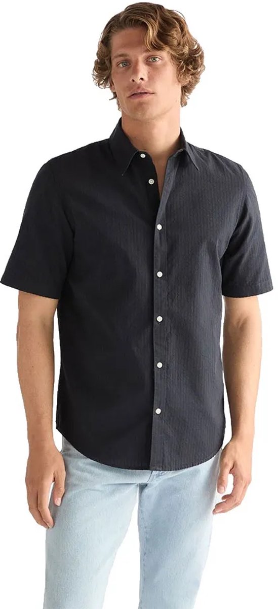 Wrangler 112378095 Overhemd Met Korte Mouwen L Man Blauw